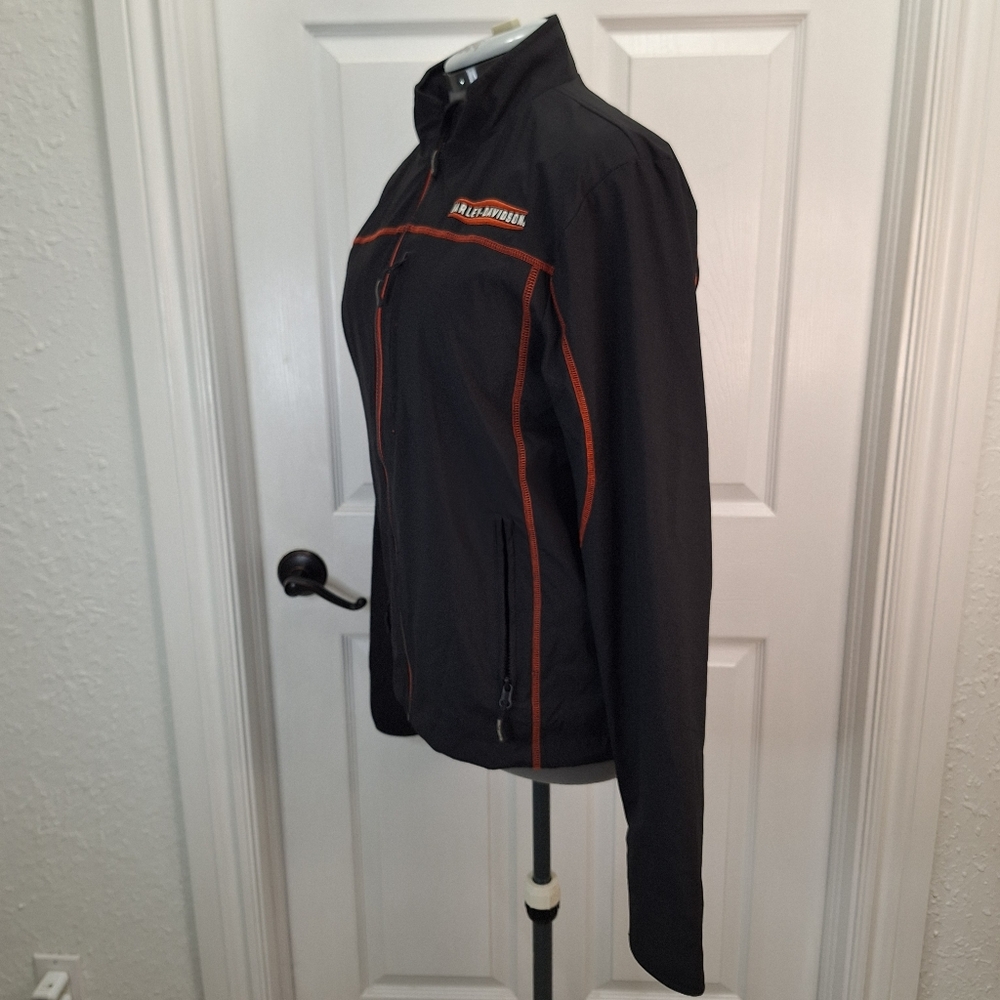 Harley-Davidson Men's Black Jacket with Orange Accents - Picture 3 of 11